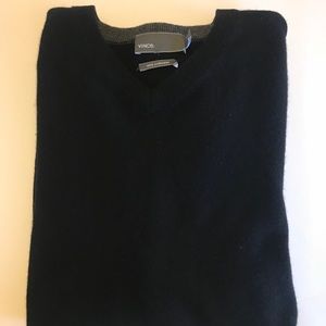 Vince 100% Cashmere V-Neck Sweater - NAVY (M)